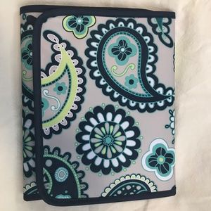 Thirty One Organizer with iPad and Notepad Holder Blue and Green Paisley Print